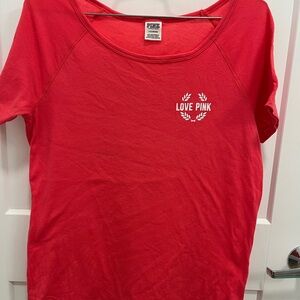 PINK Victoria's Secret Bright Red Short Sleeve Tee